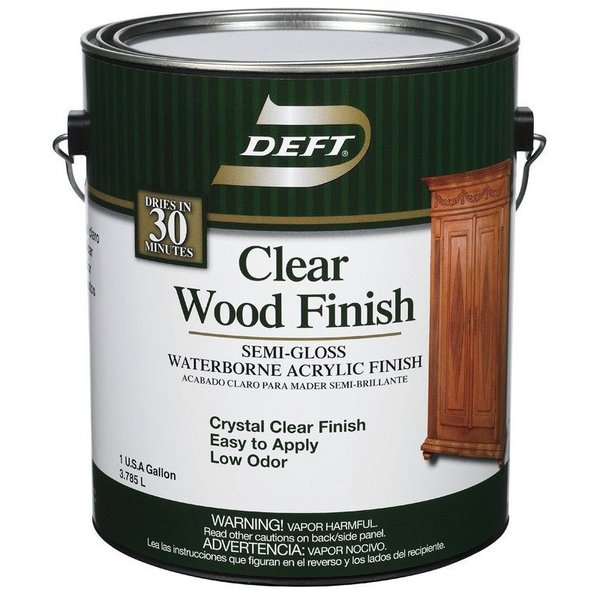 Deft Semi-Gloss Clear Water-Based Acrylic Finish and Sealer 1 gal DFT108/01